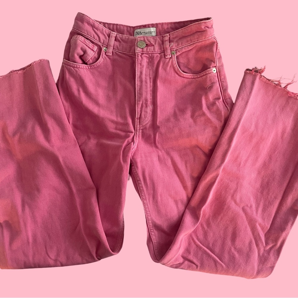 Zara Pink Straight Leg Women's Jeans